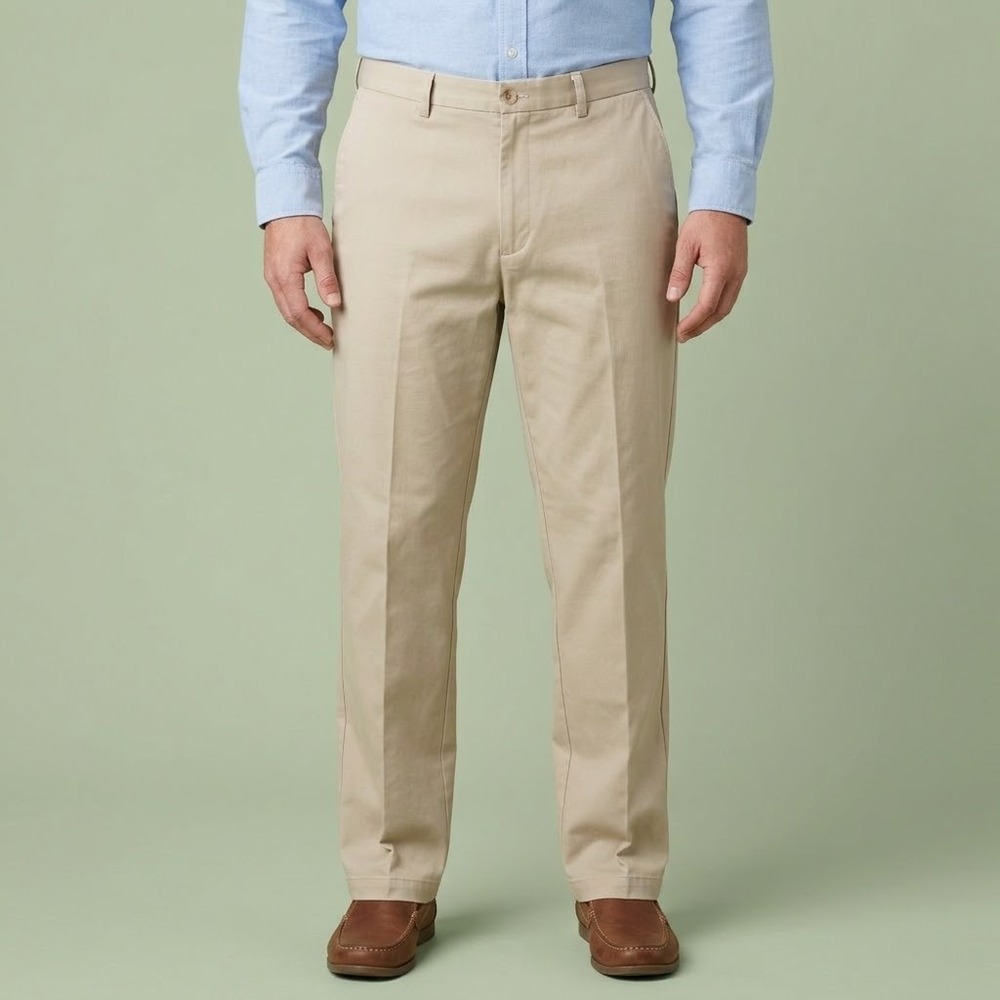 Haggar‎ Iron Free Premium Khaki Mens 36x30 Stretch Chino Pants Beige EUC